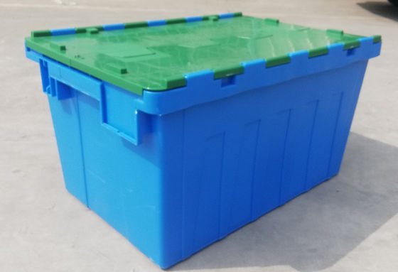 Kundenbezogenheit 35kg, die Plastik-Tote Box Attached Lid Container stapelt Verschachtelung lädt