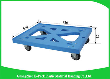 750 * 570 * 175mm bewegliche Transportwagen-Plastikpalette Hochleistungsvierrad100% pp.