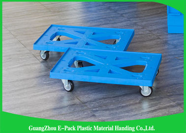 Flache blaue bewegliche Plastikmaterialien Dolly Four Wheelss 100% pp. für industrielles