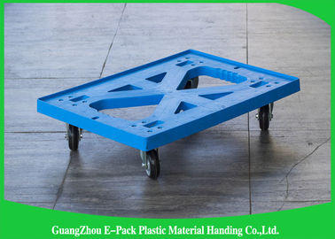 Flache blaue bewegliche Plastikmaterialien Dolly Four Wheelss 100% pp. für industrielles