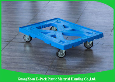 Flache blaue bewegliche Plastikmaterialien Dolly Four Wheelss 100% pp. für industrielles