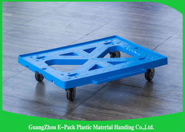 Flache blaue bewegliche Plastikmaterialien Dolly Four Wheelss 100% pp. für industrielles