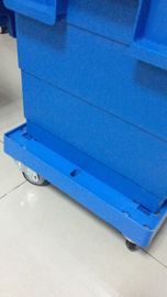 3 bewegt vier Schritt für Schritt fort, die PU stapelnde PlastikDolly Rudder Moving Customized dreht