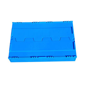 Logistik-zusammenklappbarer Plastikkasten 600*400*368 Millimeter befestigte Deckel-blaue Farbe