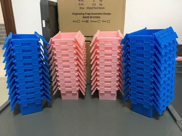 Kleines Plastikstapel-Nest Tote Boxes Attached Lids 120*80*60 Millimeter