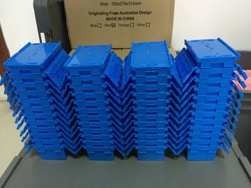 Kleines Plastikstapel-Nest Tote Boxes Attached Lids 120*80*60 Millimeter