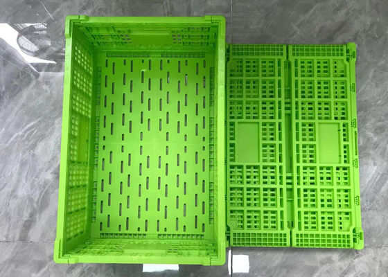 Grüner Umsatz-faltbare Plastikkisten mit Mesh Base Light Weight