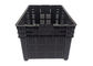 Black Food Storage Fruit And Vegetable Plastic Crates For Supermarket